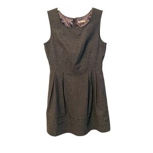 Anthropologie Tulle Dress Size Large‎ Gray Wool Poly Blend Lined Fast Shipping